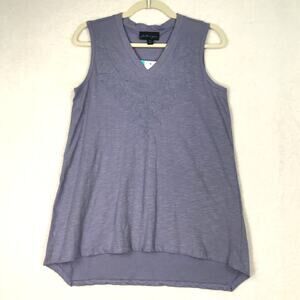 Faith Zoe Top Women Small Purple Tank Shirt Flowy Oversized Tunic Basic Everyday